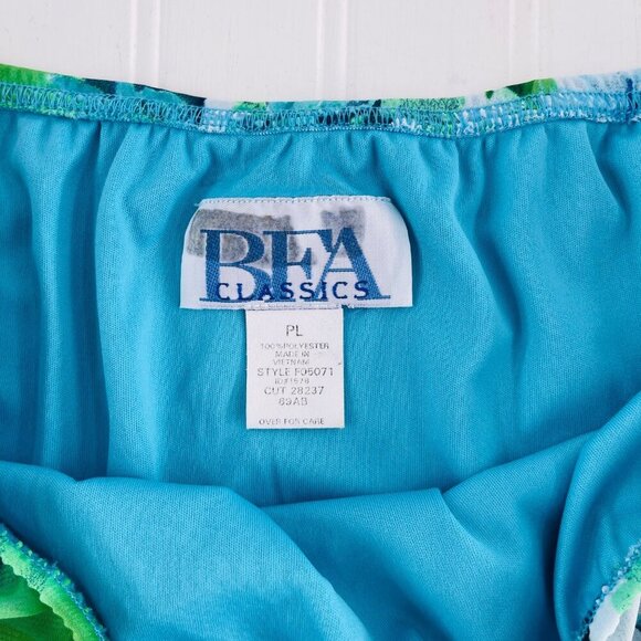 REA Classics Floral A-Line Skirt size PL Blue Green Elastic Waist Y2K - Picture 3 of 4
